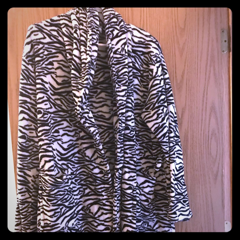Zebra print robe
